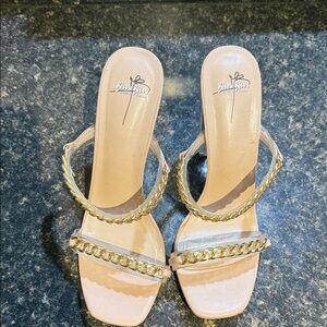 Bronx Women's Sandals with Gold Chain Accents